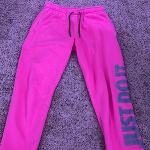 Pink nike sweats worn